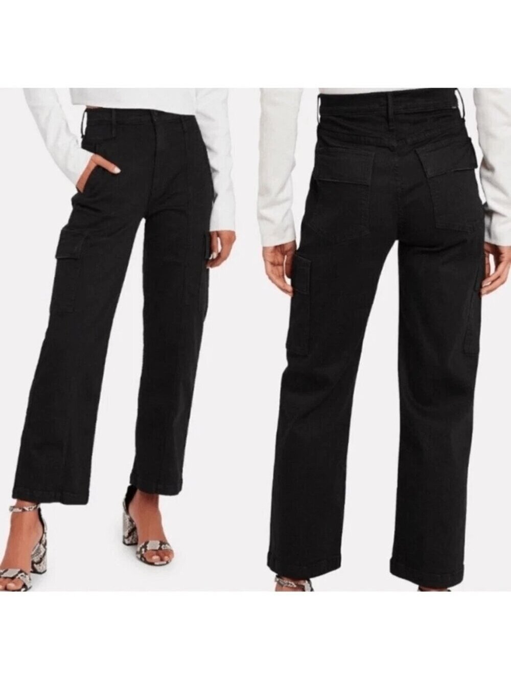Mother High Rise Cargo Jeans Size 24 Retail $228
